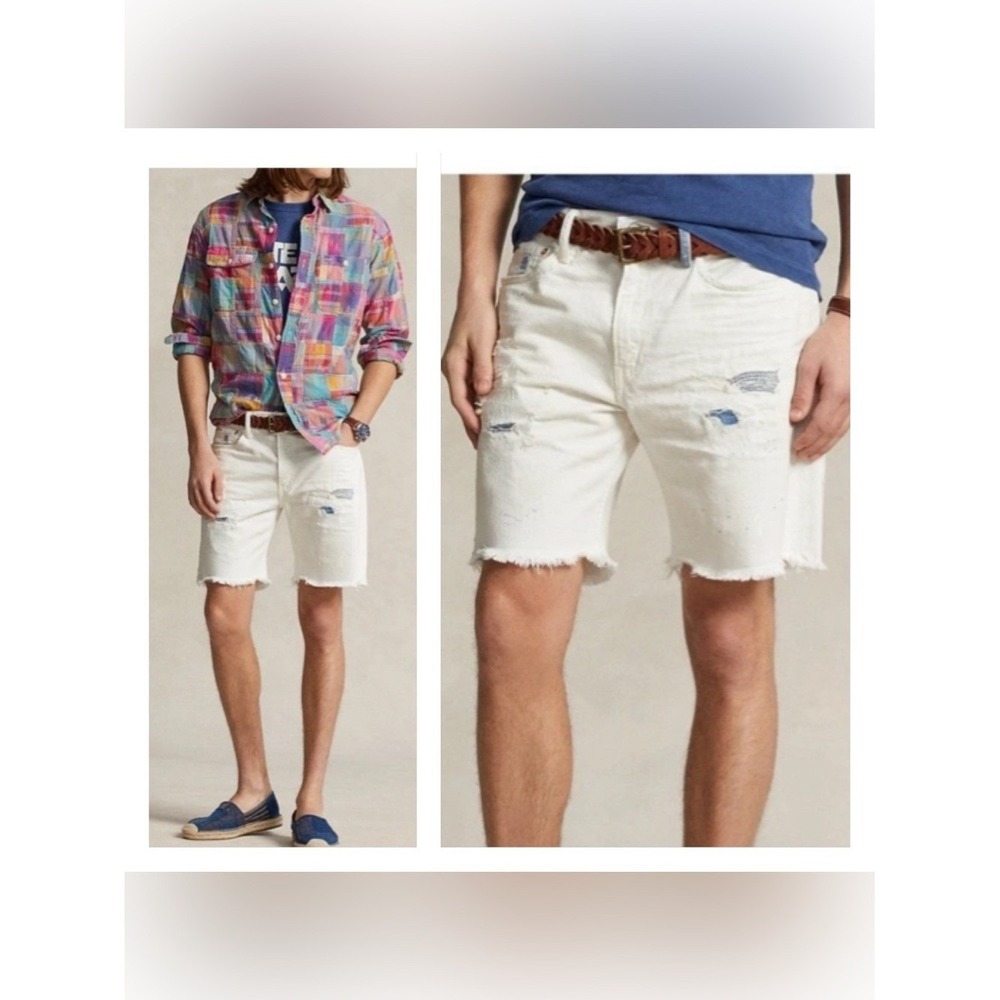Polo Ralph Lauren Mens Sullivan Slim Denim Shorts Size 38 Williston Wash Preppy